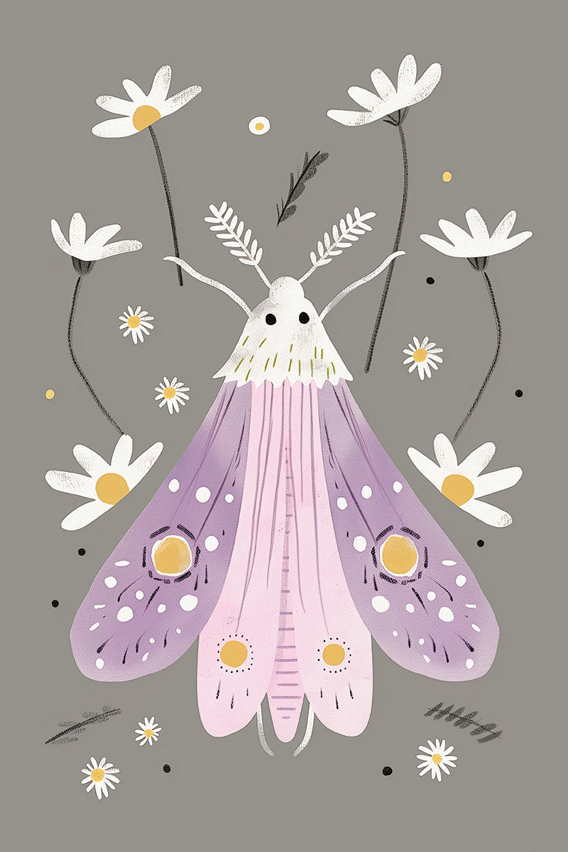 Floral Moth Canvas Print – Ma Petite