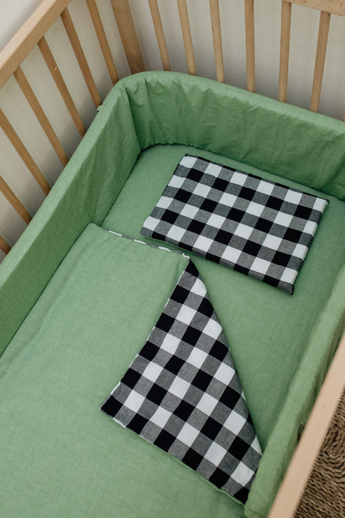 Washed fern Cotton Cot Bumper
