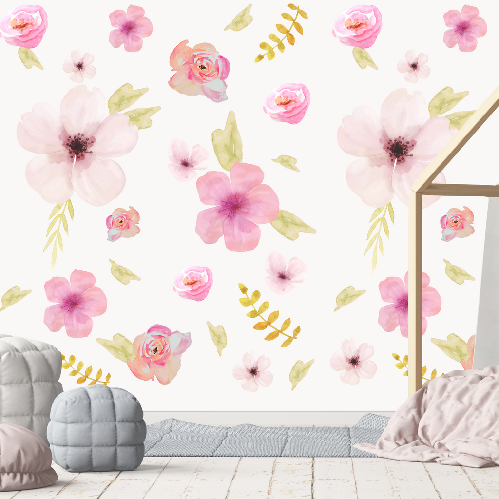 Watercolour Floral Wallpaper-Wallpaper-Ma Petite