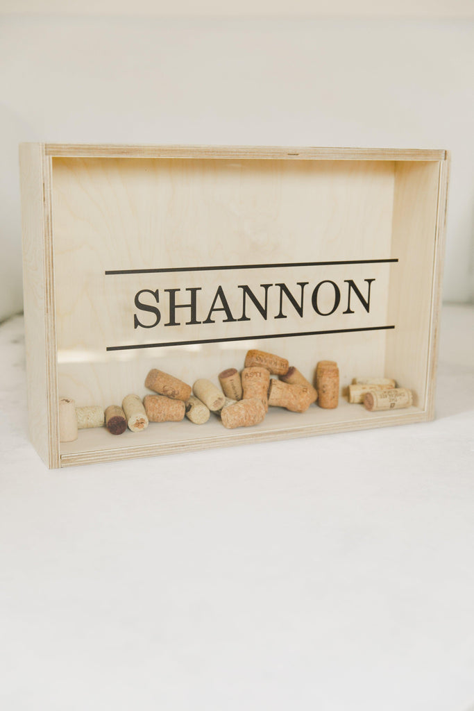 Wooden Cork Saver Box - Dad's Name-cork saver box-Ma Petite