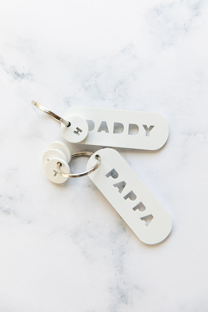 Acrylic Key Ring - "DADDY" / "PAPPA" & Children's Initials