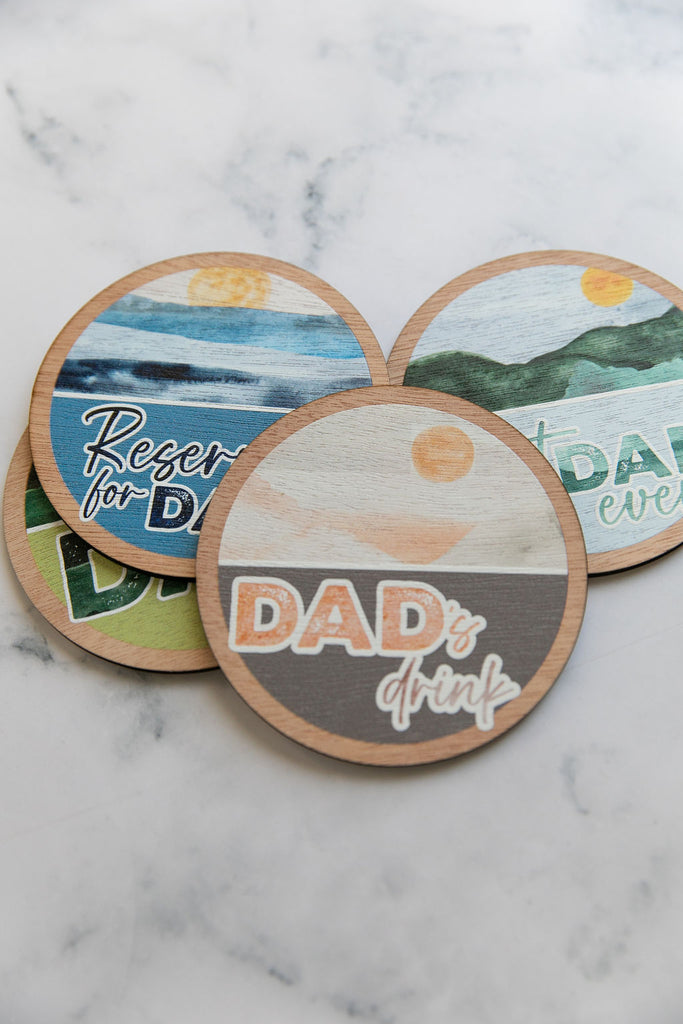 Four Wooden Coasters "SA landscapes" - ENGLISH
