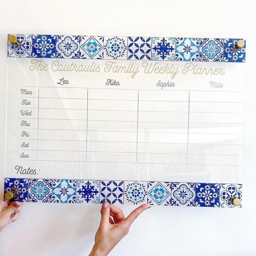 Acrylic Weekly Planner - Portuguese Tiles
