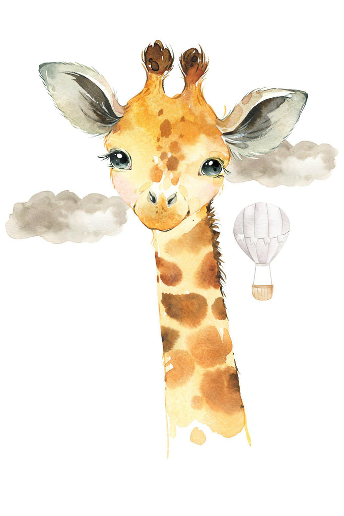 Baby Watercolour Giraffe Canvas Print