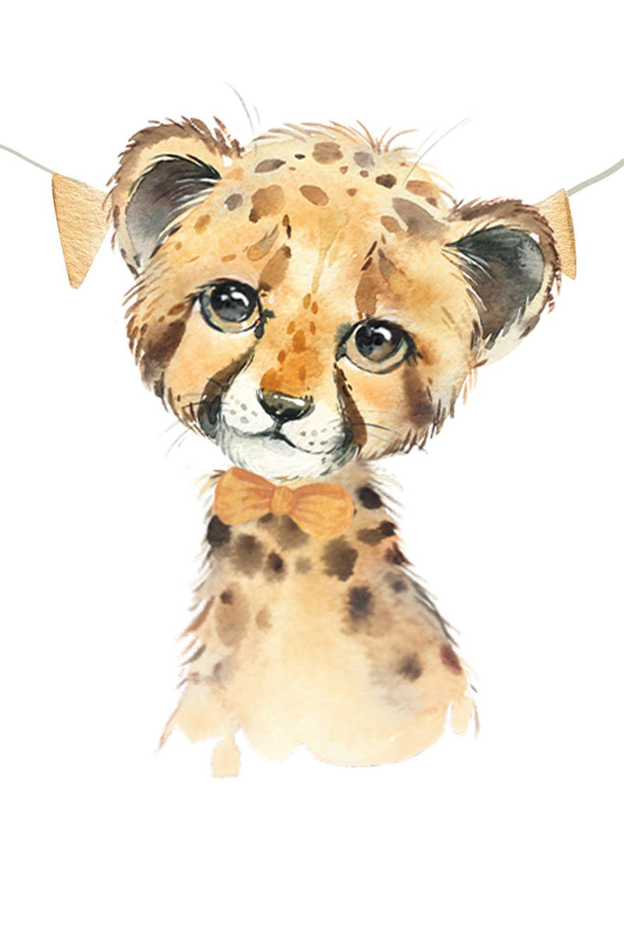 Baby Watercolour Leopard Canvas Print