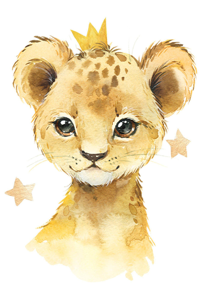 Baby Watercolour Lion Canvas Print