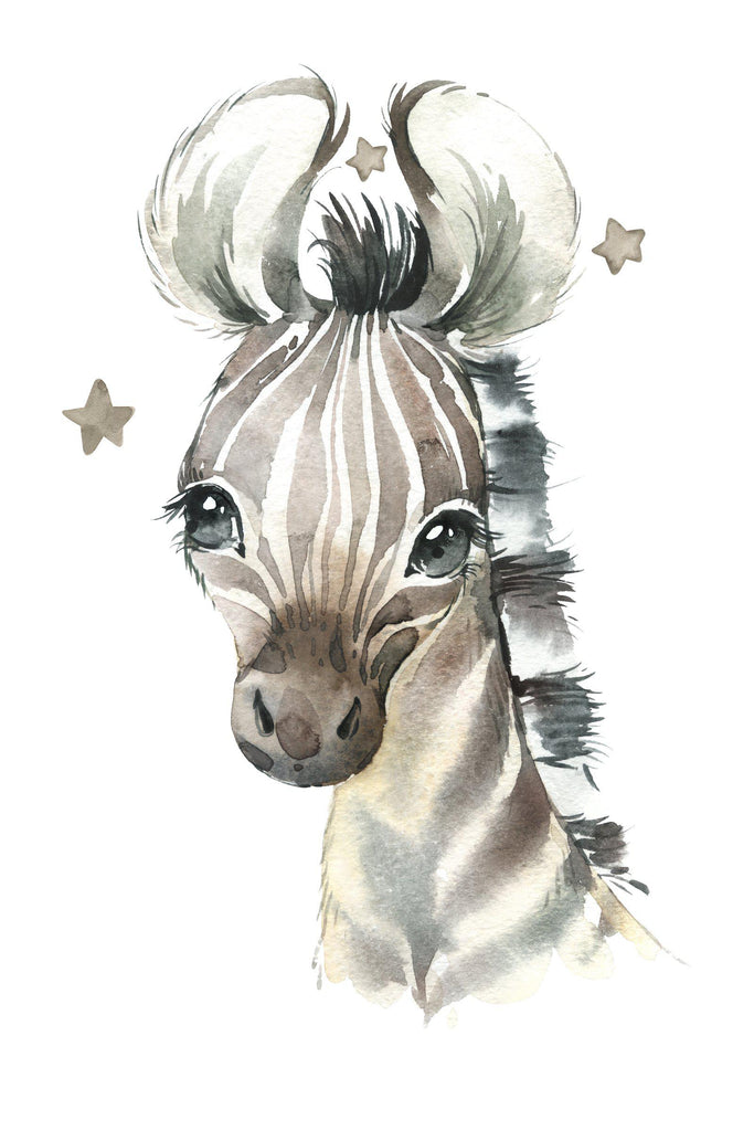 Baby Watercolour Zebra Canvas Print