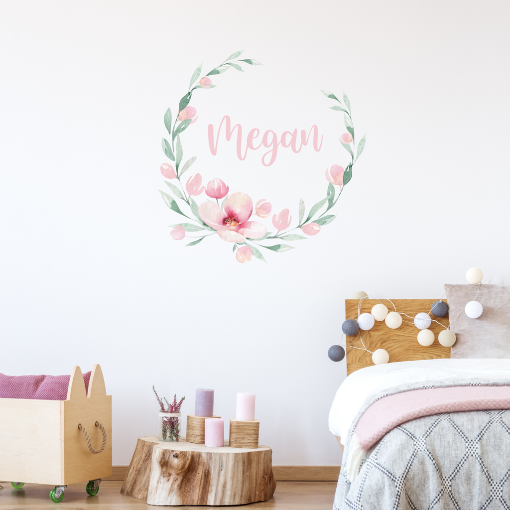 Blossoming Spring Wreath wall sticker (Personalised)