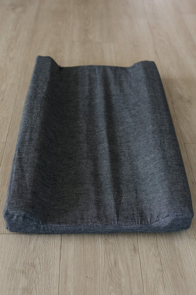 Charcoal Washed Cotton Changing Mat Cover-Changing Mat Cover-Ma Petite