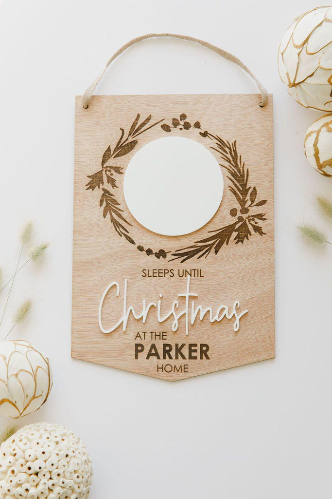 Christmas Countdown Plaque (Engraved)-Seasonal & Holiday Decorations-Ma Petite