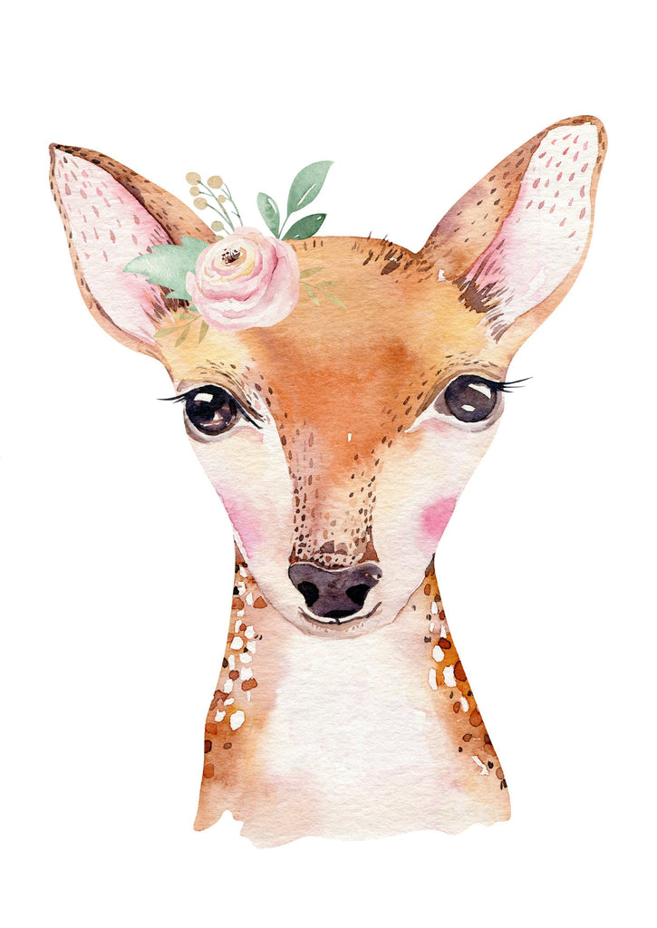 Floral Deer Canvas Print