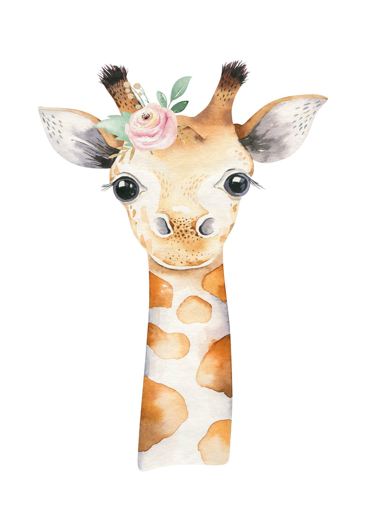 Floral Giraffe Canvas Print