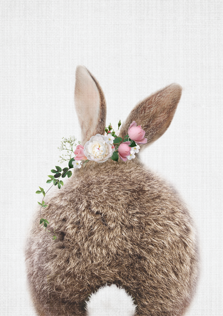 Floral Rabbit Tail - Canvas Print