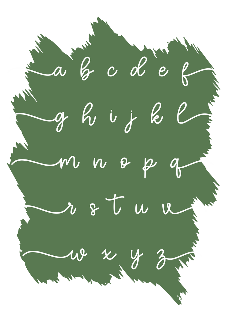 Green Alphabet - Wall Art Print