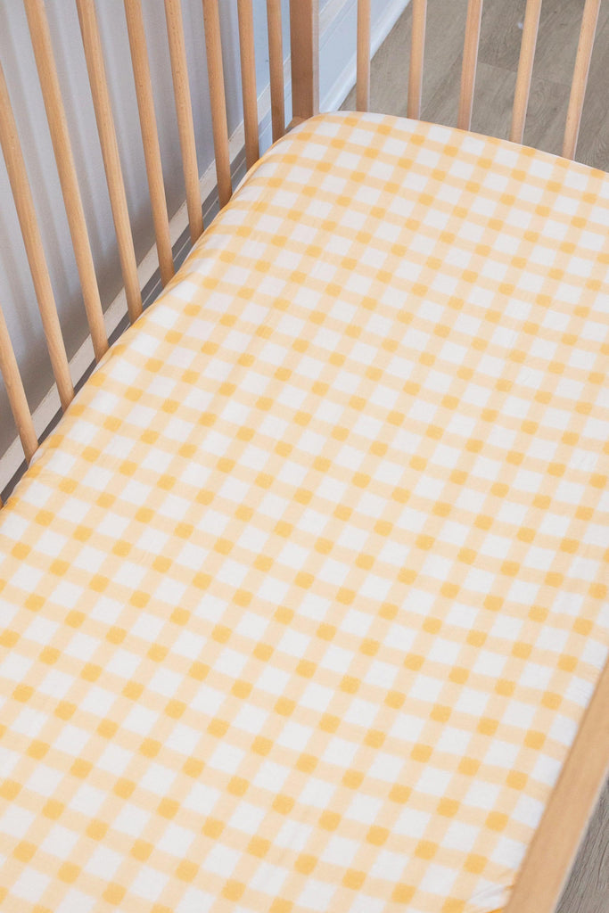 Orange Squares Cot Fitted Sheet-Ma Petite