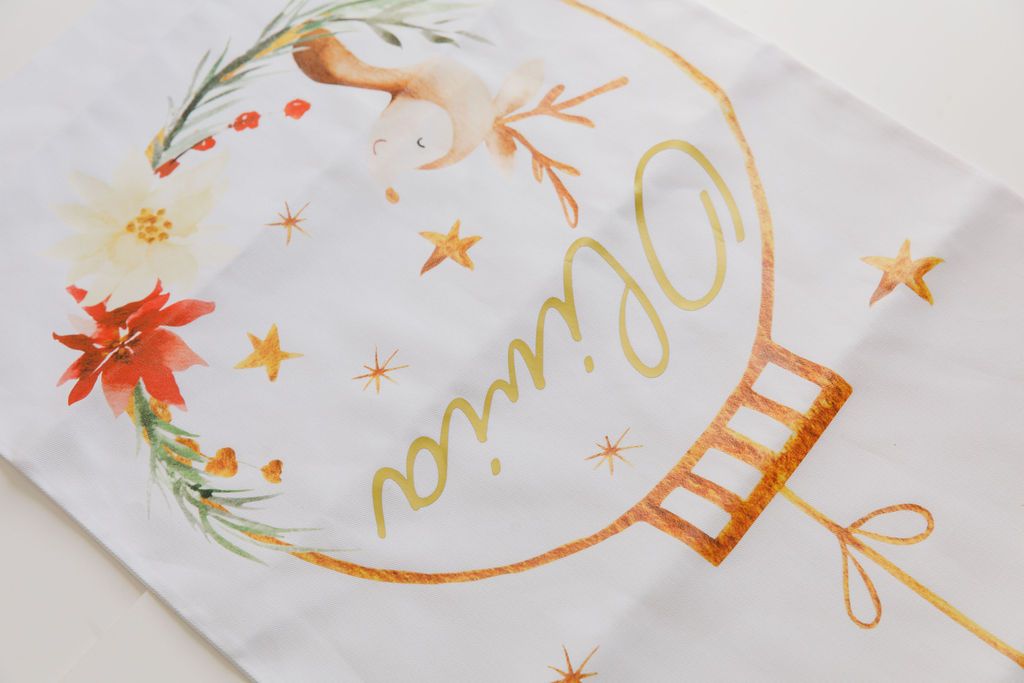 Personalised Christmas Bag - Golden bauble-Seasonal & Holiday Decorations-Ma Petite