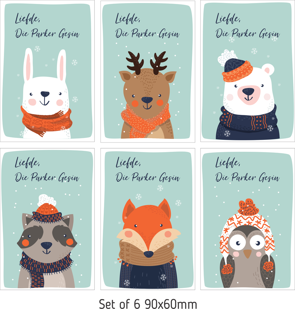Personalised Christmas Gift Stickers - Furry Friends-Ma Petite