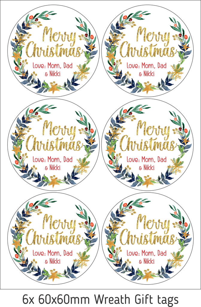 Personalised Christmas Gift Stickers Mistletoe Wreath Ma Petite personalised-christmas-gift-stickers-mistletoe-wreath-ma-petite