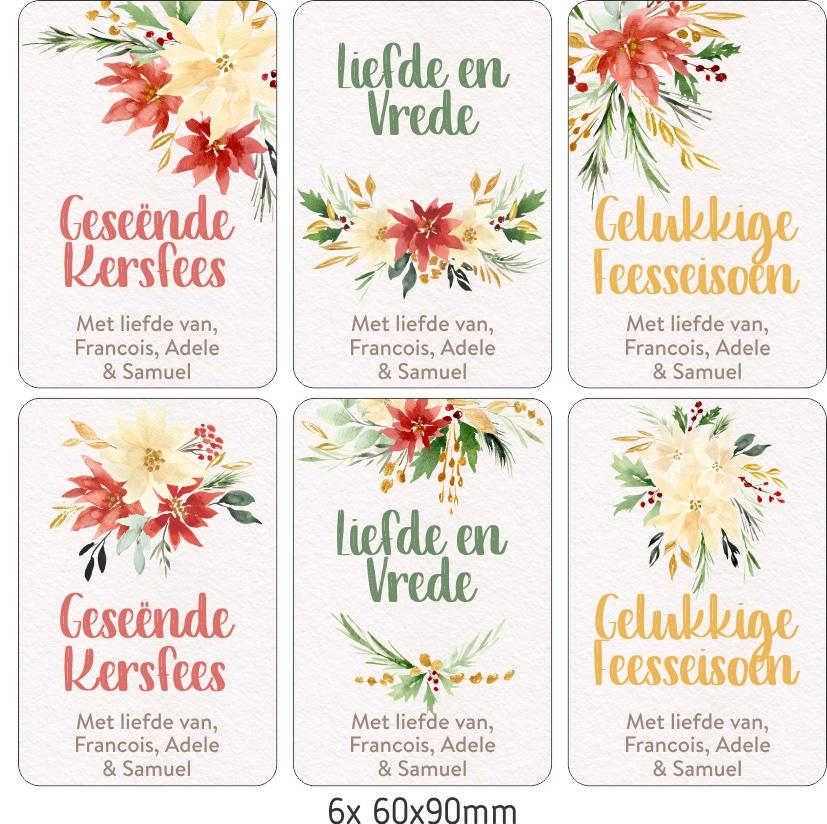 Personalised Christmas Gift Stickers - Poinsettia Prettiness-Ma Petite