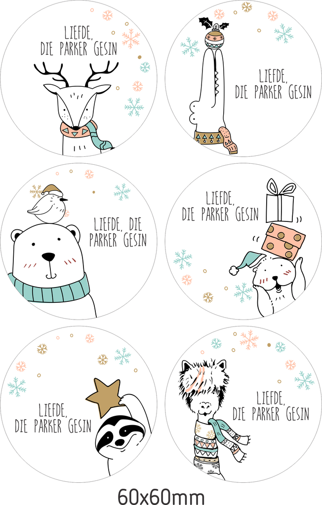 Personalised Christmas Gift Stickers - Snow Animals-Ma Petite
