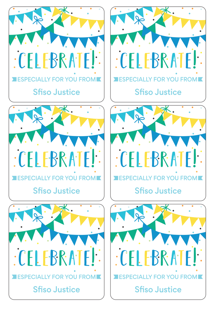Personalised Gift Stickers - Celebrate (Green/Blue)-gift stickers-Ma Petite