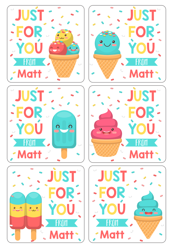 Personalised Gift Stickers - Ice Creams-gift stickers-Ma Petite