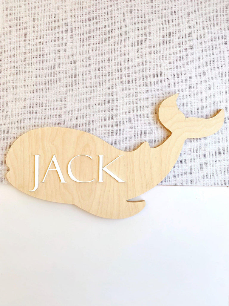 Personalised Whale Name Plaque