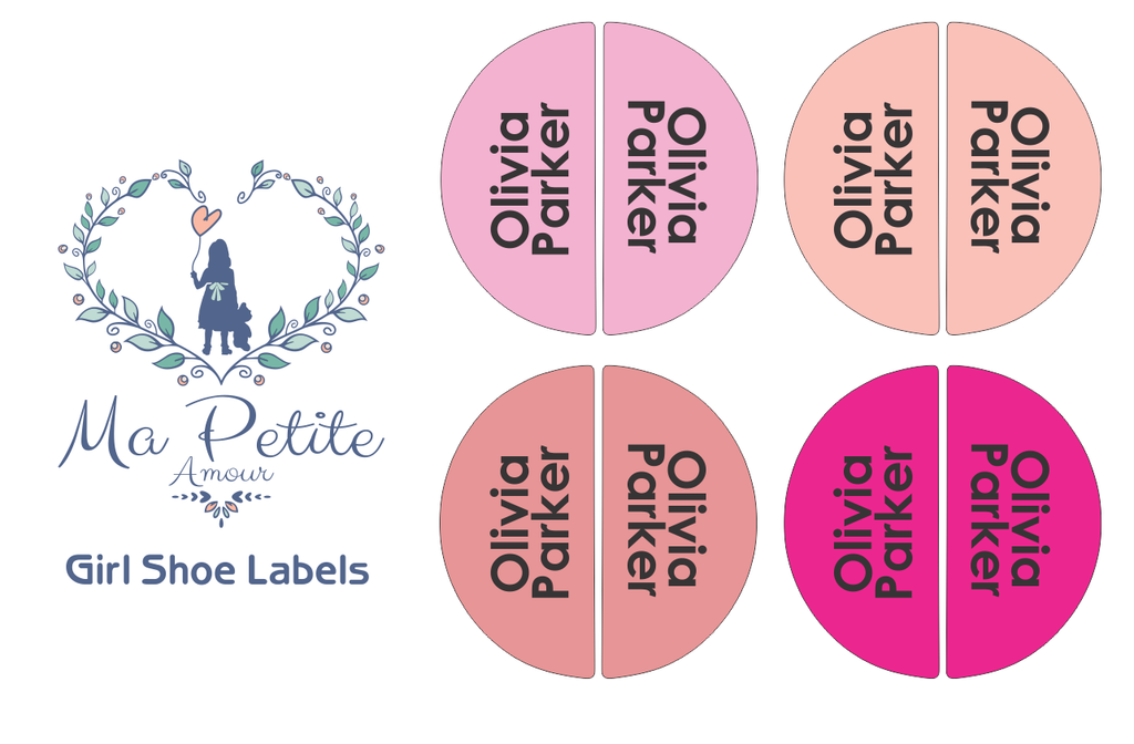 Shoe labels - (Pink tones)-school labels-Ma Petite