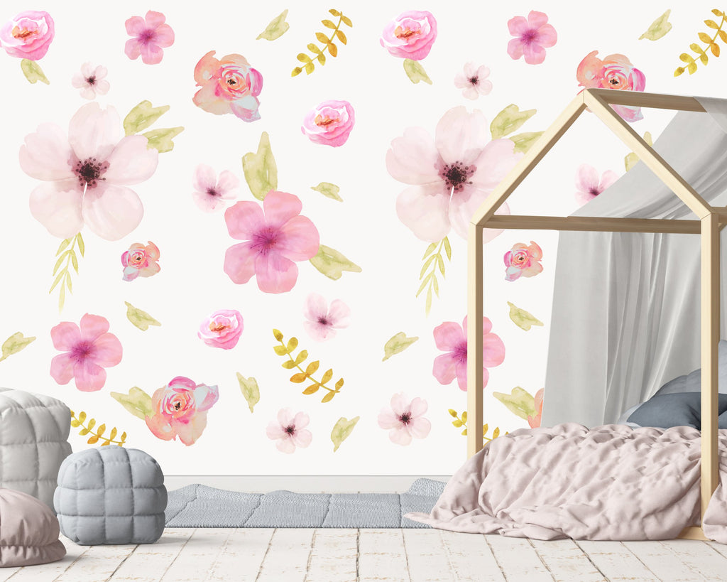 watercolour floral wallpaper 