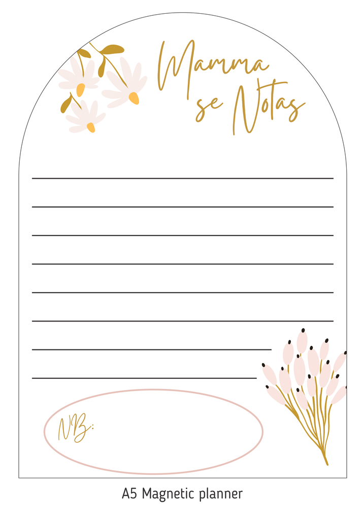 Magnetic Acrylic A5 "Mama's Notes" Planner
