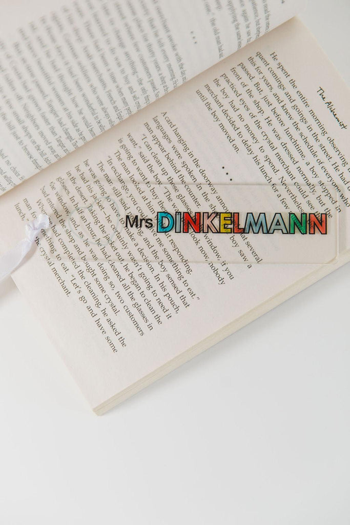 Acrylic Book Mark - Bright Block letters-Ma Petite