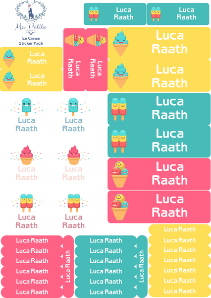 School labels : Ice Cream Theme - Ma Petite