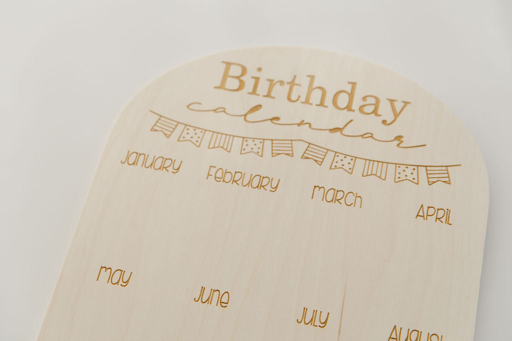 "Birthday Calendar' Wooden Board - Engraved