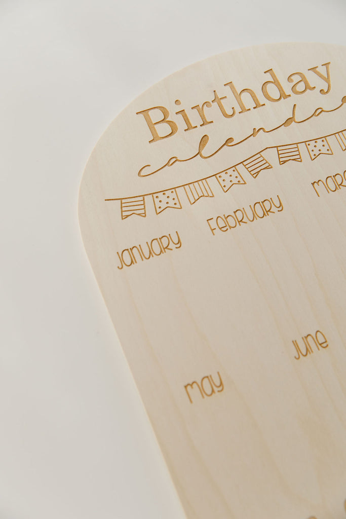 "Birthday Calendar' Wooden Board - Engraved