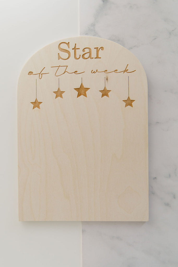 "Star of the week' Wooden Board - Engraved