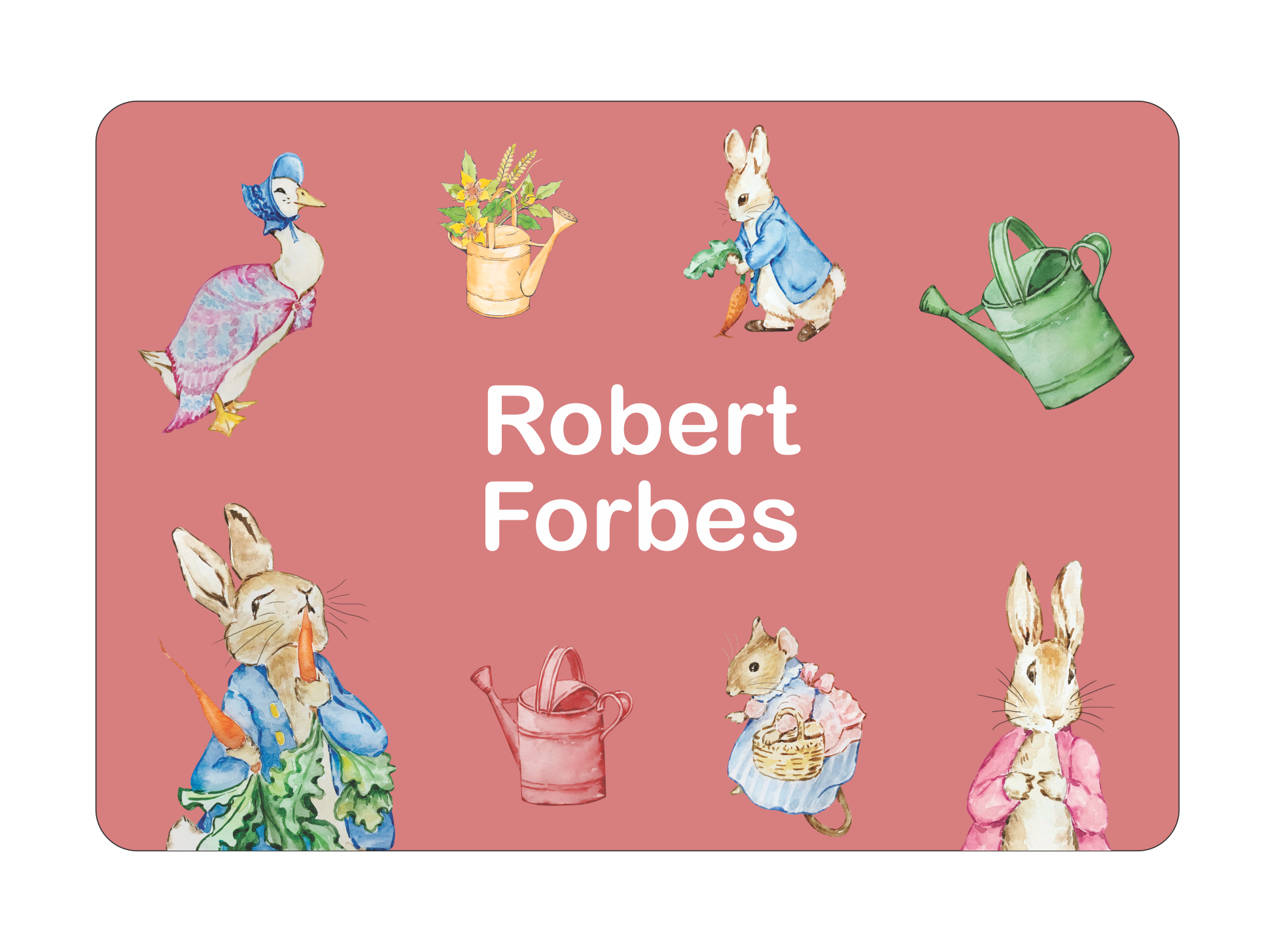 Peter Rabbit Name Labels Ice Cream Tub School label : Peter Rabbit (Pink) – Ma Petite