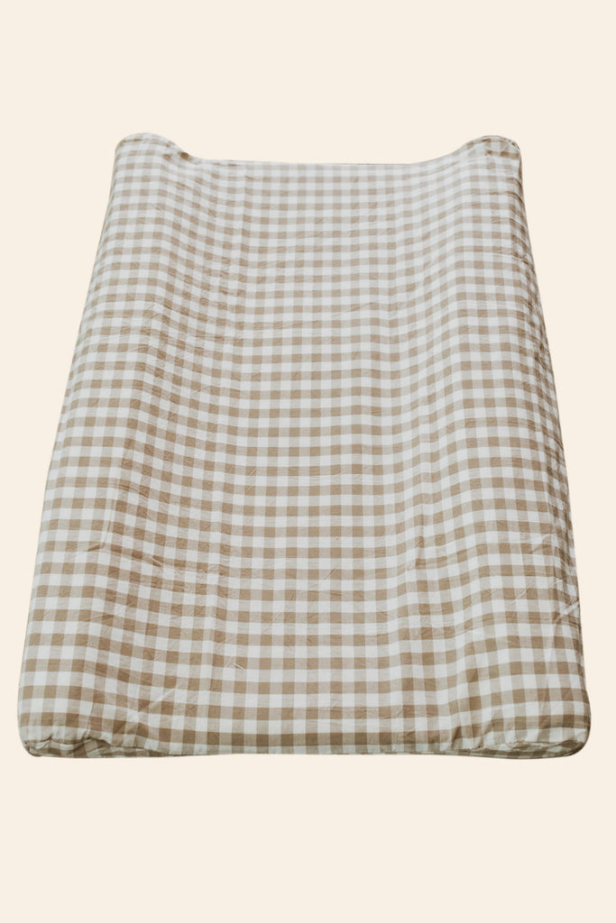 Natural Gingham Changing Mat Cover
