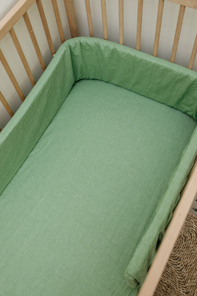 Washed fern Cotton Cot Bumper