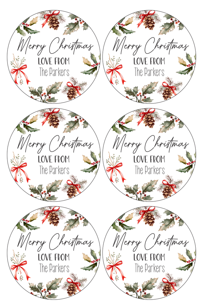 Personalised Christmas Gift Stickers - Merry Christmas