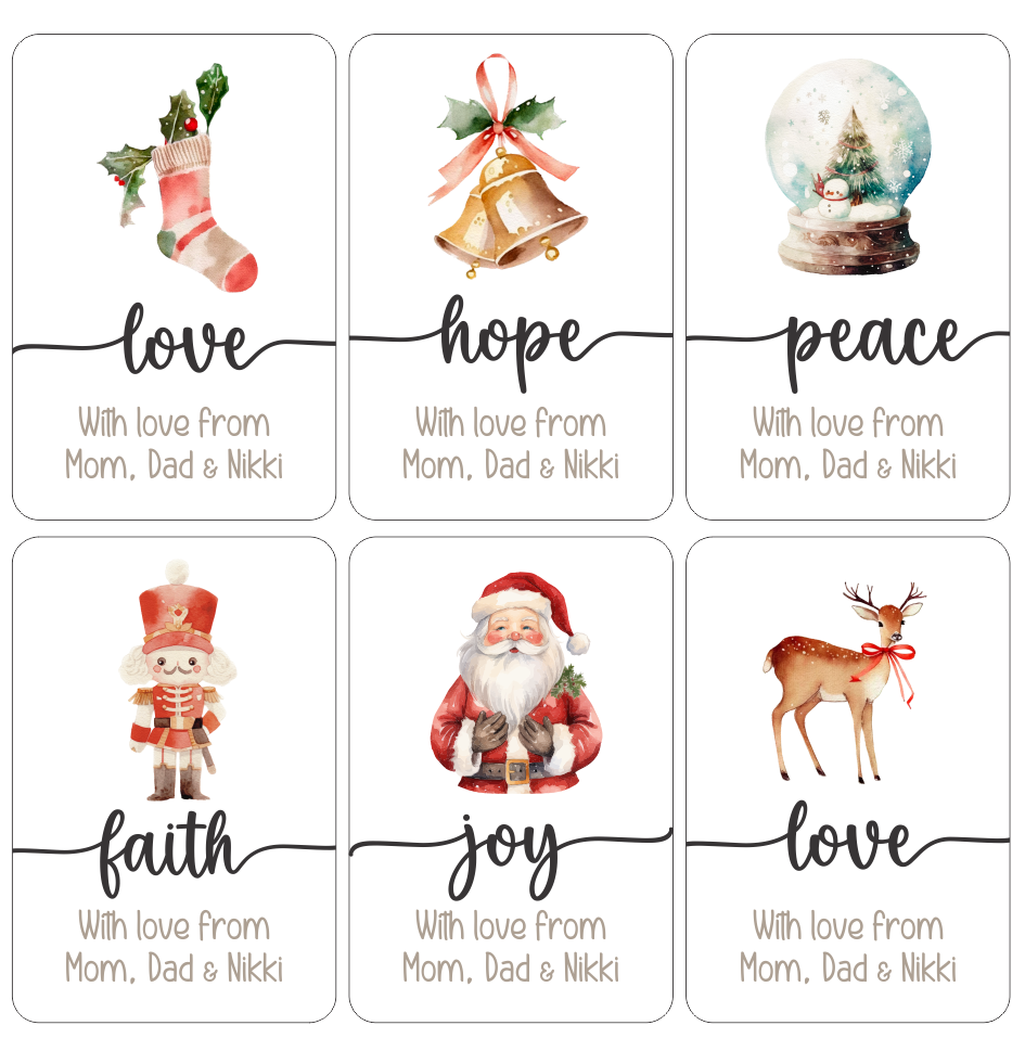 Personalised Christmas Gift Stickers - Blessings