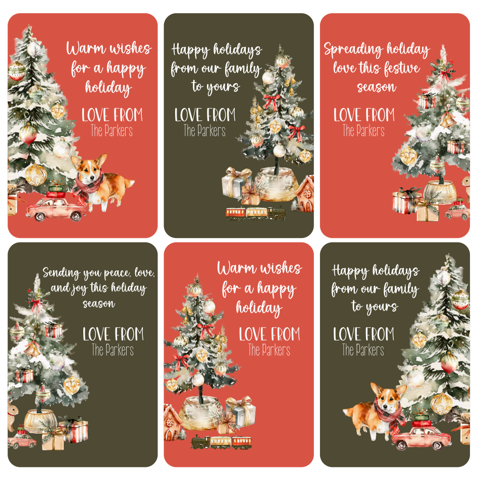 Personalised Christmas Gift Stickers - Festive Tree