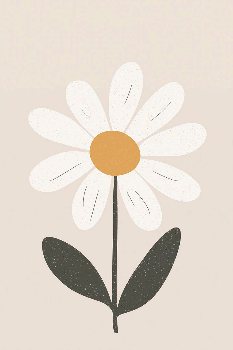 Tall Daisy Wall Art Print | Wall Art For Children's Rooms | Wall