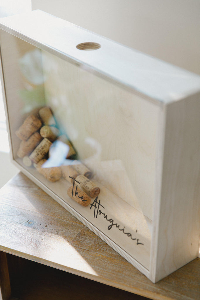 Wooden Cork Saver Box - Family Name-cork saver box-Ma Petite