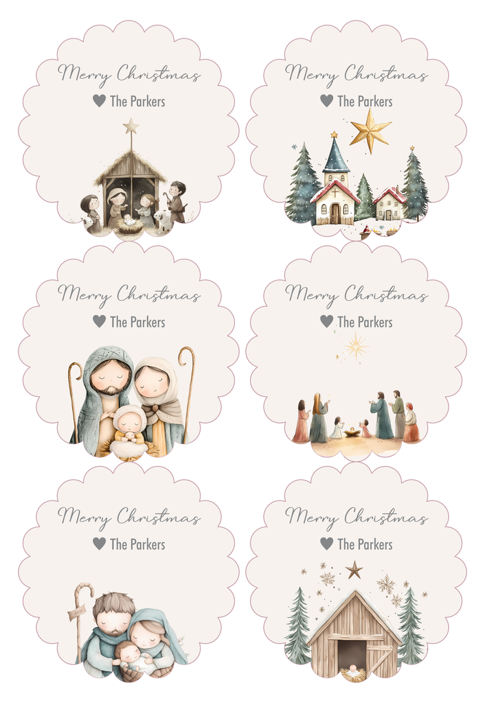Personalised Christmas Gift Stickers Nativity Scene Ma Petite personalised-christmas-gift-stickers-nativity-scene-ma-petite