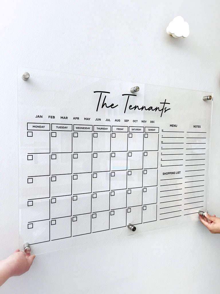 Acrylic Monthly Calendar Modern Classic Ma Petite