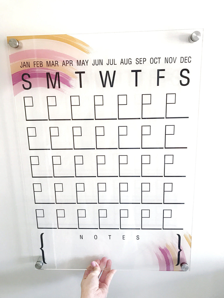 Acrylic Monthly Calendar - Rainbow