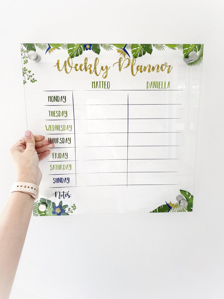Acrylic Weekly Planner - Tropical