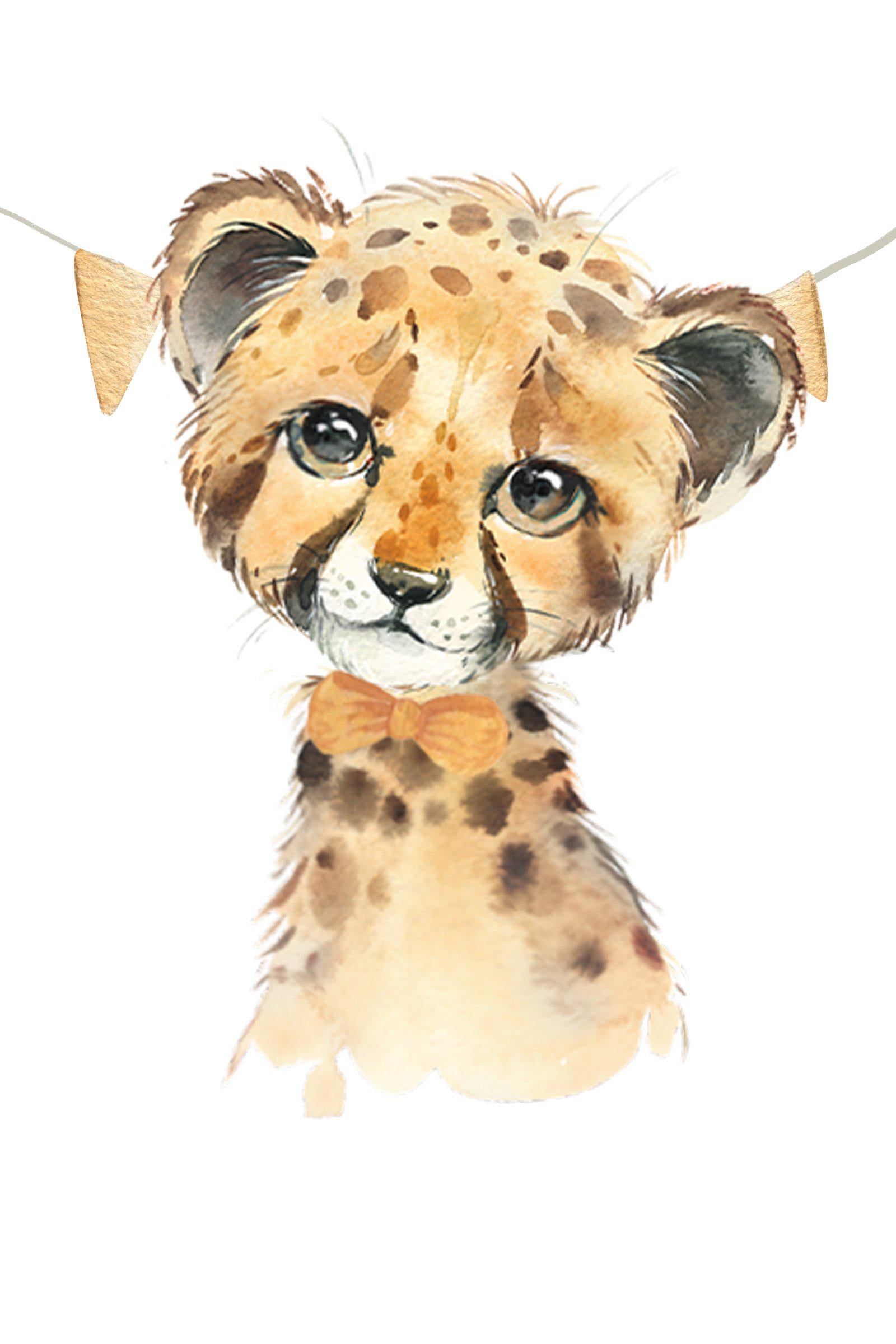 Baby Watercolour Leopard - wall art print - Ma Petite