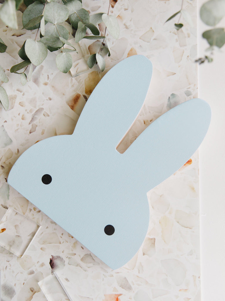 Blue Wooden Bunny