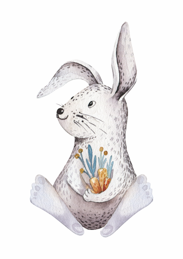 Boho Woodlands Rabbit - Canvas Print